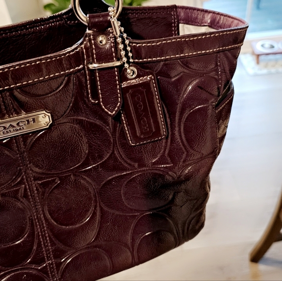 Coach Bags Coach Gallery Embossed Logo Patent Leather Bag Good